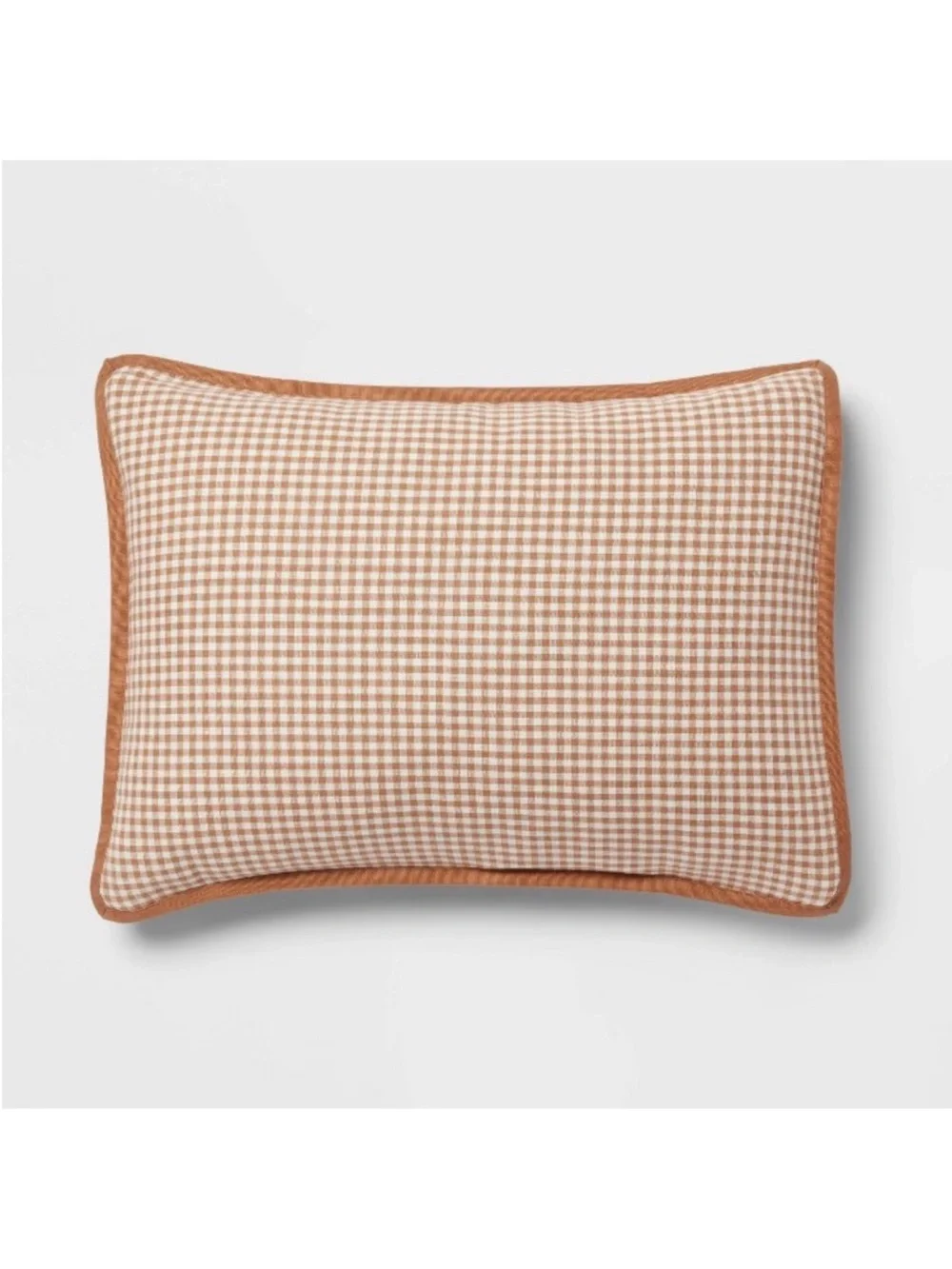 NWT 3pc King Mini Gingham Comforter and Sham Set Camel - Threshold